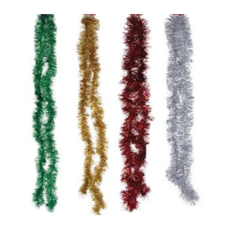 Christmas Tinsel 7cm x 2m, assorted colours
